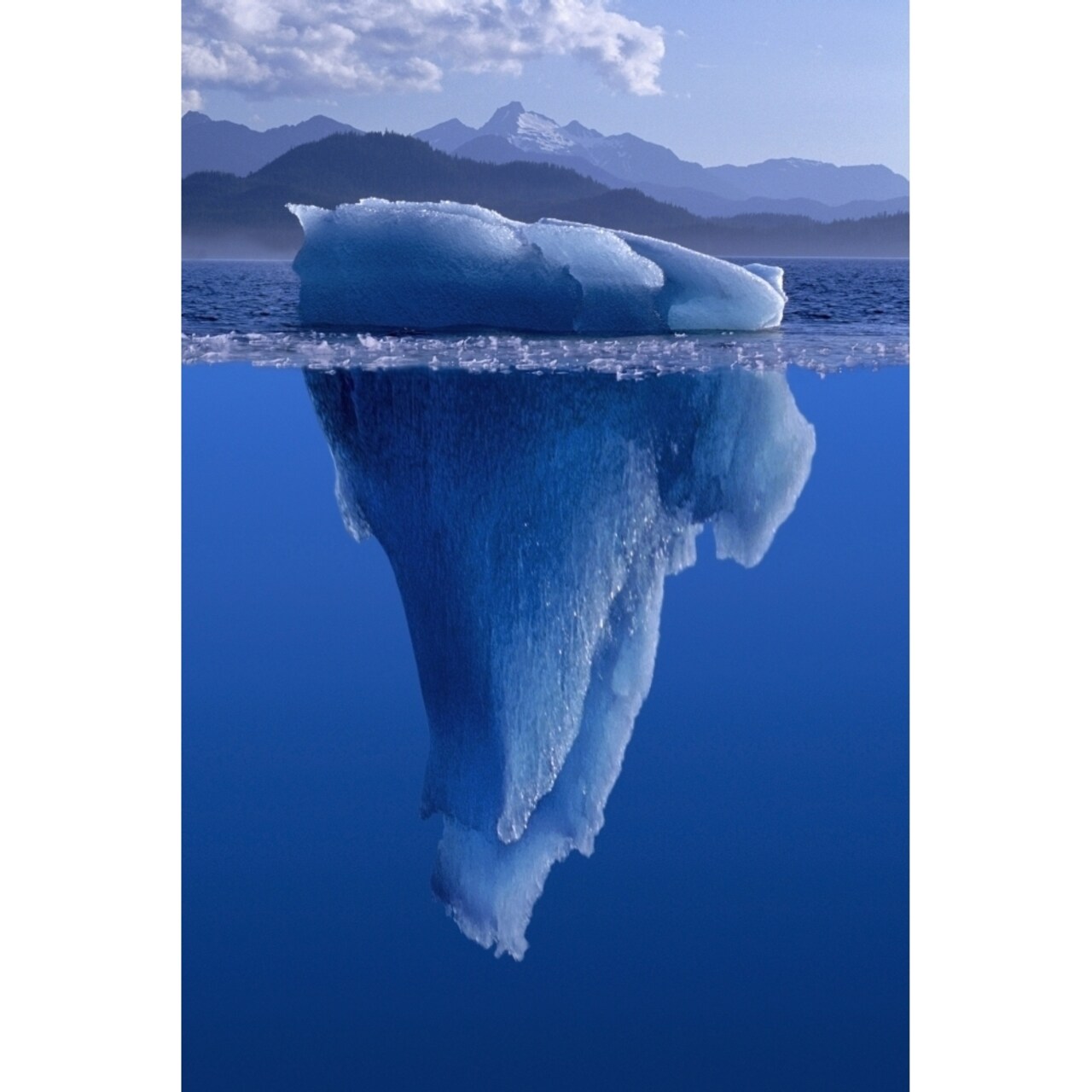 Posterazzi View Of An Iceberg Above And Below The Surface Of The Water Poster Print